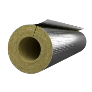50mm Thick 140mm Pipe Diameter Rockwool Rocklap Aluminium Foil Faced Pipe Lagging 1000mm